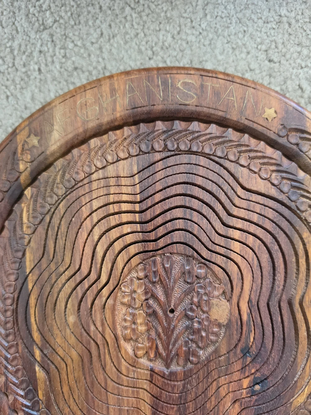 Set Of 2 Vtg Hand-Carved Wooden Collapsible Baskets/ Trivets